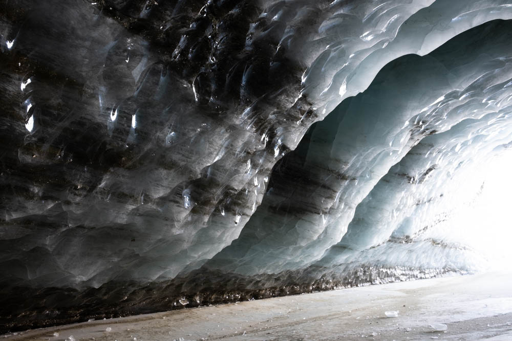 Inside the ice cave at Castner Glacier