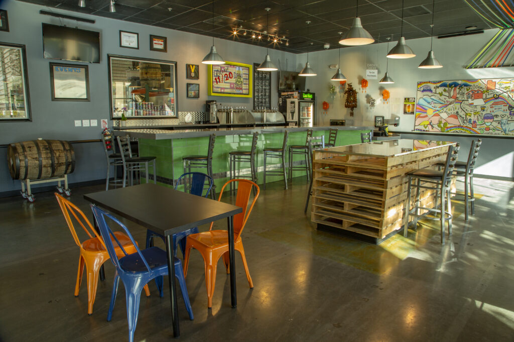 Interior of CraftHaus taproom at their brewery location in Henderson, Nevada.