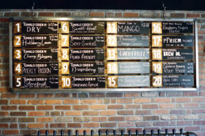 Tumalo Cider Co.’s tap list, April 18th, 2026.